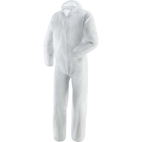 Kapriol Tuta Monouso XXL Bianco in Polipropilene con Cappuccio e Zip (1/3)