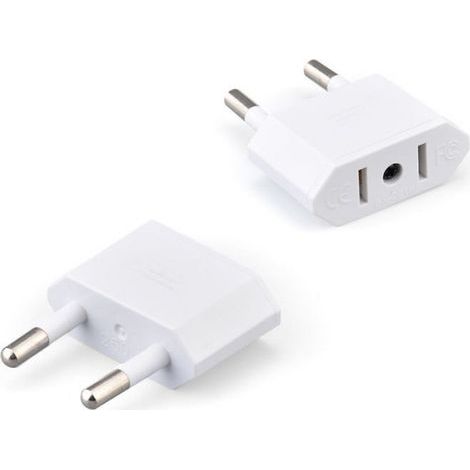 US-zu-EU-Adapter – 220 V Wechselstrom – Für Standard-US-Stecker – Weiß – 2er-Pack (1/5)