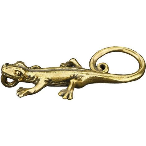 Ornement gecko rétro en laiton (1 pièce) - Décoration créative pour plateau à thé-6X2.8CM-Golden (1/3)