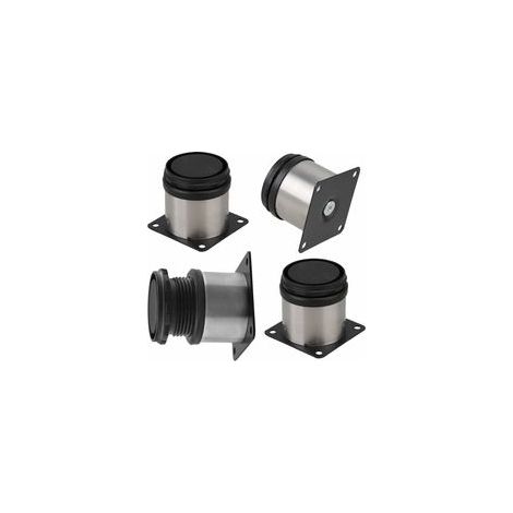 Lot de 4 pieds de meuble réglables en inox, 50x50 mm, noirs – (1/5)