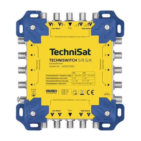decodificador technisat techniswitch 5/8 g/k con fuente de alimentación