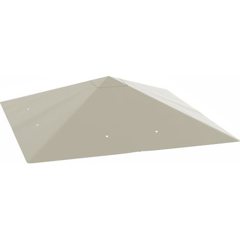 Gazebo Canopy Replacement, 3 x 3 m, 300 x 300 x 0.01 cm, Light Grey (1/5)