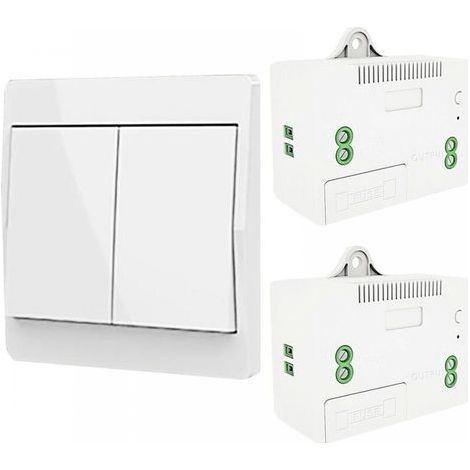 Interrupteur d'éclairage auto-générant sans fil, interrupteur à radiofréquence et récepteur de relais, contrôleur avec fusible, interrupteur cinétique sans batterie (Kit 1 voie 2 clés)