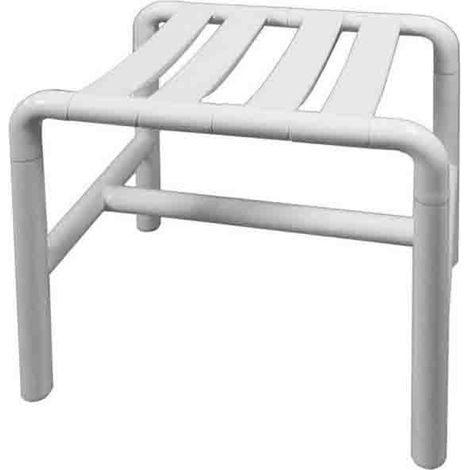 Sgabello doccia h 43 alluminio rivestito in nylon bianco (1/3)