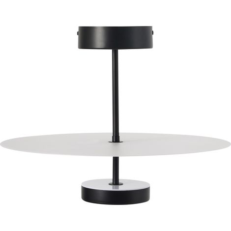 Lámpara colgante moderna anillo de luz LED integrado de techo redondo forma decorativa metal negro Afram (1/5)