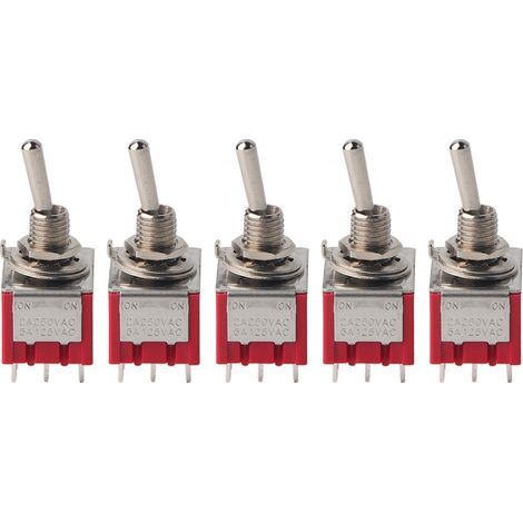 ONON 3PDT 9-polige 6-mm-Wippschalter 2 A/250 V AC 5 A/125 V AC (1/5)