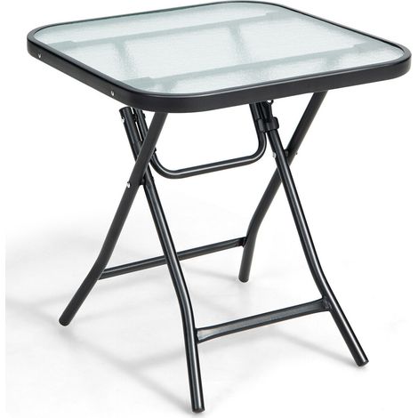 18 Inch Square Patio Bistro Table with Rustproof Frame (1/5)