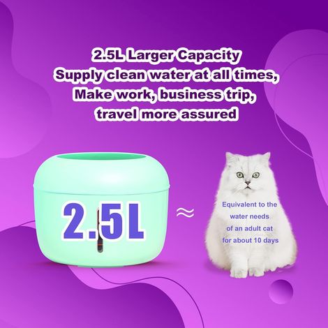 Automatischer Trinkbrunnen für Katzen und Hunde, 2,5 l, ultraleise Wasserverteilung (1/4)