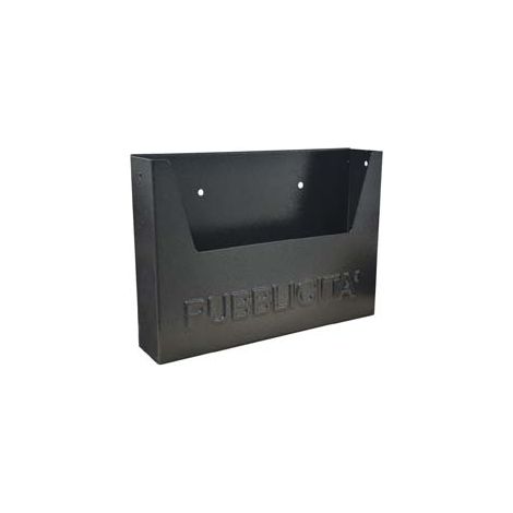 CASSETTA RACCOGLI PUBBLICITA' IN METALLO  cm.34x8x25,5h. colore nero    QUALITY