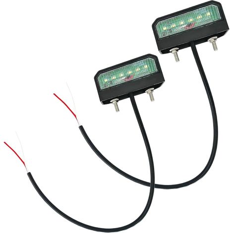 2pcs Plaque d'Immatriculation LED, Éclairage de Plaque Véhicule Imperméable 1224V, Feux de Plaque Immatriculation pour Voiture, Remorque, Camion, Bateau Feux Remorque LED (1/5)