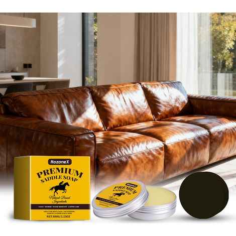 Kit de nettoyage et d'entretien du cuir pour sacs, chaussures et meubles en cuir - Crème réparatrice pour rayures et dommages - 100 g + Éponge (1/5)
