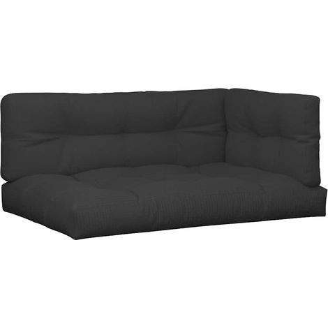 Maison Exclusive - Coussins de palette lot de 5 noir tissu