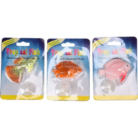 Simulation de poissons tropicaux, décorations d'aménagement paysager, faux poisson-ange Guppy pour Aquarium, 3 pièces (1/5)