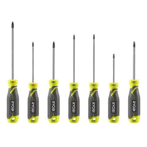 Ryobi RHSDS7PC Juego de 7 destornilladores magnéticos negro verde (1/5)