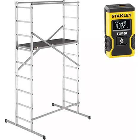 Trabattello per scale - Altezza di lavoro max 3.66m + Telemetro laser STANLEY - 9474-901-LASER (1/5)