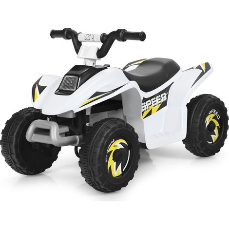 Quad elettrico per bambini 73 x 40 x 44,5 cm marcia avanti/indietro stabile per uso interno ed esterno PP bianco 200018391