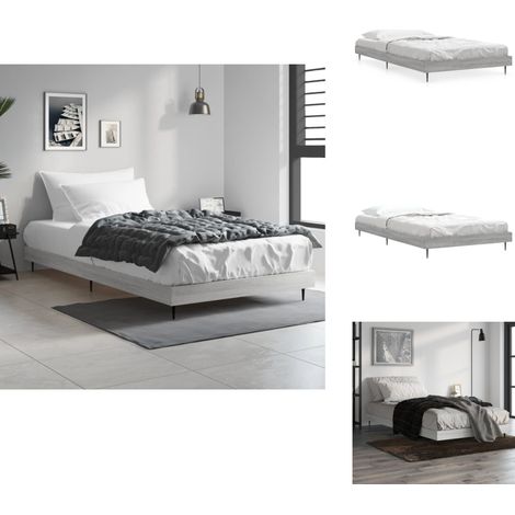 Bettgestell Grau Sonoma 90x200 cm Holzwerkstoff - Holzbettfassungen - Bettrahmen - Einzelbett - Grau - Bettgestell (1/5)