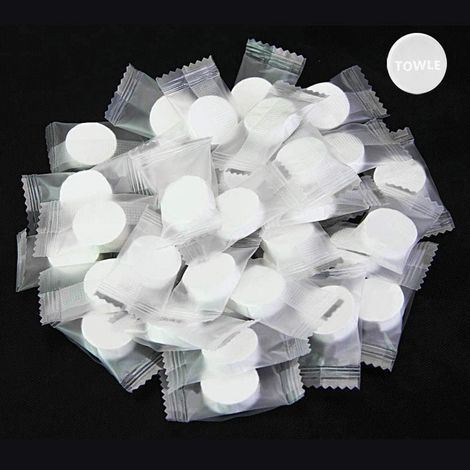 Serviettes compressées,100 Pcs Serviette jetable Mini serviette portable pour les voyages Salon de beauté Hôtel Sports de plein air Camping (1/5)