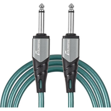 Câble audio mono 6,35 mm (1/4 pouce) pour instrument, 3 m (10 pieds), double interface droite avec réduction du bruit, étanche et résistant à la compression, pour guitare électrique, clavier, table de (1/2)