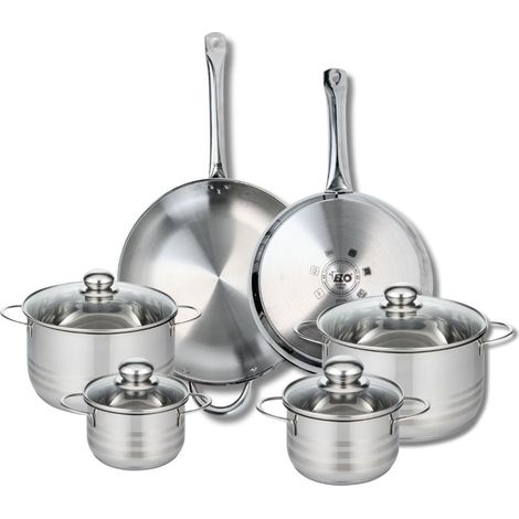 Ensemble de 2 Poêles de cuisson 28 et 32 cm et 4 faitouts 14, 16, 20 et 24 cm Elo Profi Brillant (1/5)