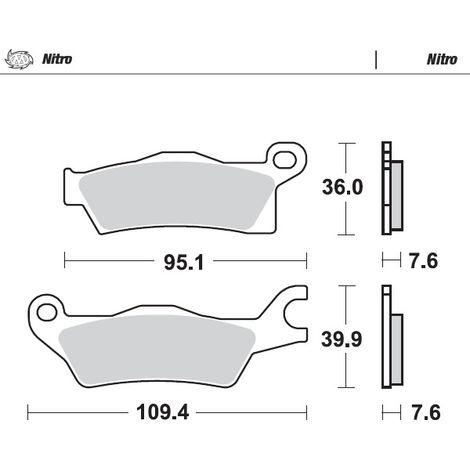 Pastillas de freno Moto-Master KH618 Nitro Sinter color dorado Can-Am Outlander 800 / 1000 12-, Renegade 1000 12-, delantera izquierda / trasera izquierda