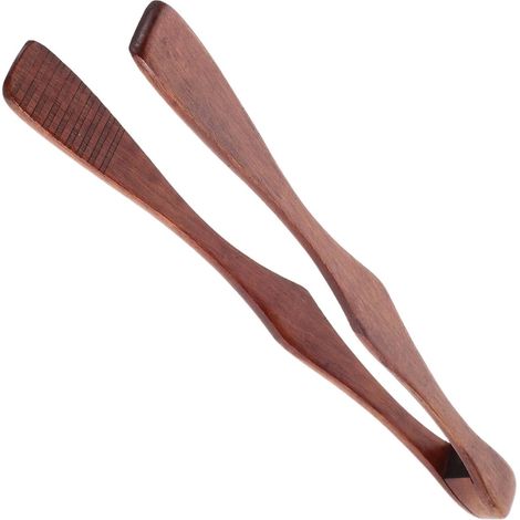 Pince alimentaire bois résistante haute température, ergonomique pour barbecue, buffet ou saisir steak (1/5)