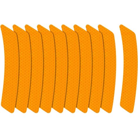 10 Adesivi Riflettenti - Strisce Adesive Riflettenti ad Alta Visibilità, Impermeabili, per la Sicurezza di Auto, Moto, Biciclette, Rimorchi e Caschi (Giallo) (1/5)