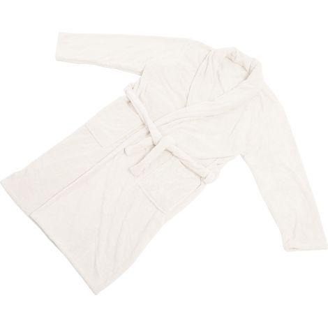Peignoir en velours corail, doux, absorbant et chaud, avec ceinture, pour couples, pour la maison et l'hôtel, blanc laiteux (1/5)