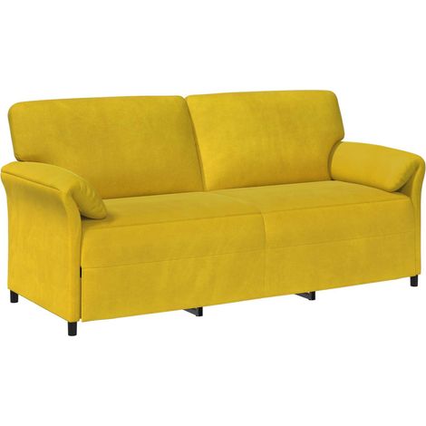 3-Sitzer-Sofa Gelb 198 x 83 x 95 cm Samt vidaXL (1/5)