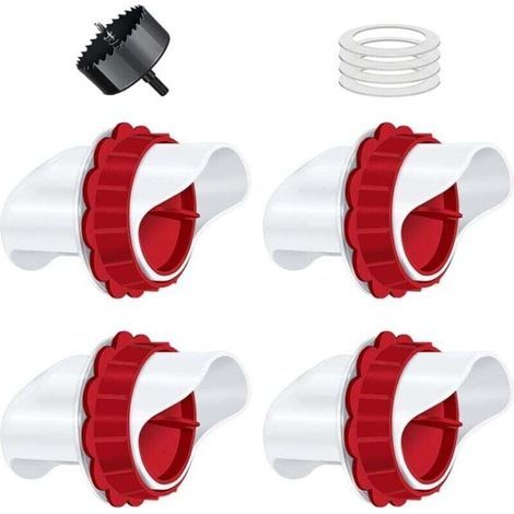 Comedero para pollos - Comedero automático de 4 piezas para pollos, kit de comedero por gravedad para aves de corral, ideal para cubos, barriles y tinas. (1/4)