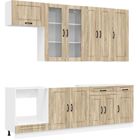Kitchen Unit KALMAR 8 pcs Sonoma Oak Engineered Wood vidaXL (1/5)