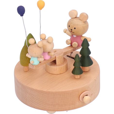 Boîte à musique bascule en bois artisanat, décoration d'intérieur, ornement de bureau, cadeau Saint-Valentin (1/5)