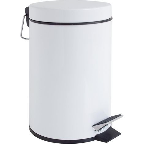 Pedal Bin 3L, Metal, White, 22.5 x 17 x 26 cm