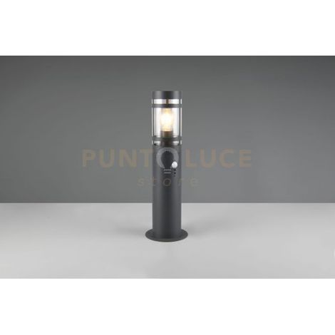 PAOLMA PALO DA ESTERNO METALLO ANTRACITE CON SENSORE MOVIMENTO IP44 H.50CM 1 LUCE ATTACCO E27
