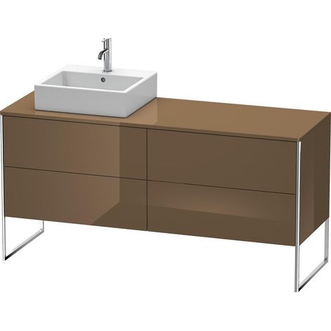 Meuble sous-vasque XSQUARE 778x1600x548m avec éclairage li brun olive haute brillance
