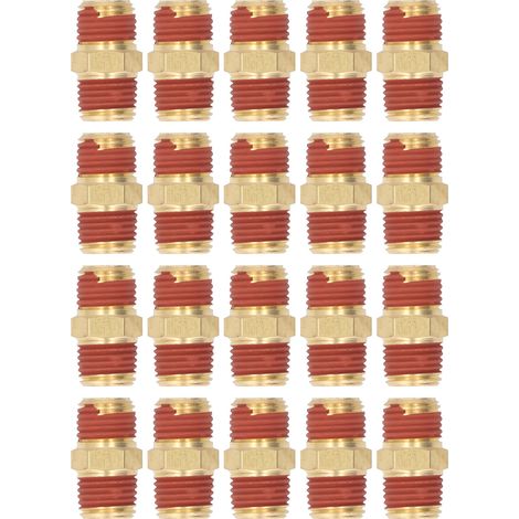 Raccordo esagonale in ottone da 1/4 NPT a maschio, 20 pezzi, con strato di gomma anti-perdita per tubo dell'aria. (1/5)