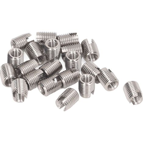 20 inserts filetés autotaraudeurs en acier inoxydable 302, filetage femelle/mâle fendu, vis à métaux M3x0,5 M5x0,5 L6 (1/5)