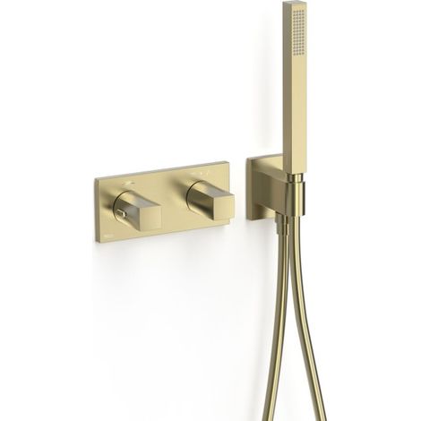 Robinet thermostatique encastré à 2 voies B-system Cava doré - TRES 30725201CA