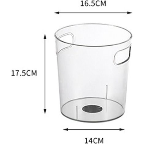 Poubelle de bureau transparente en PET - Seau de rangement pour déchets - 16,5x14x17,5 cm - Cuisine, salon, salle de bain (1/2)