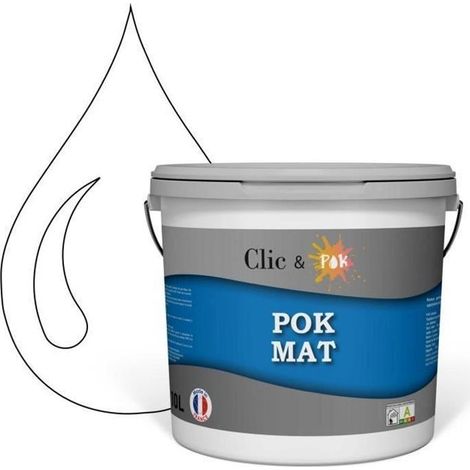 Peinture Plafond - POK MAT - Blanc Mat - 10L - 100m² - Fabriqué en France (1/5)