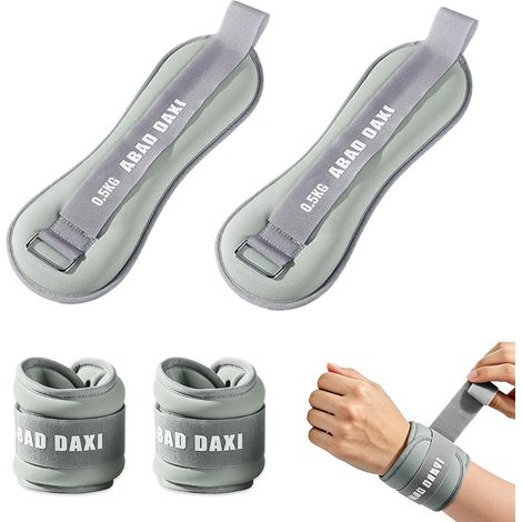 Lot de 2 poids pour poignets et chevilles - Poids pour jambes et bras - Poids de cheville réglable - Pour pilates, jogging, yoga