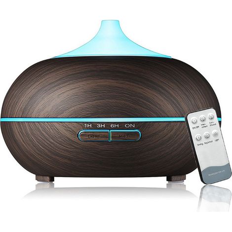 1 Diffuseur, design imitation bois, télécommande Bluetooth, capacité 550 ml, minuterie réglable, pour maison bureau (1/5)
