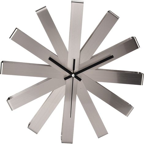 Horloge murale silencieuse en acier inoxydable, horloge décorative moderne à suspendre pour chambre ou salon (1/5)