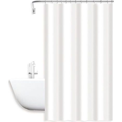 Cleafe - Tenda Doccia Antimuffa Impermeabile Poliestere 180x200 Cm Ganci Bagno Bianca 79856 -