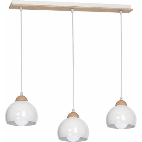 Suspension Milagro Dama MLP6450 blanc bois 3xE27 64cm (1/5)