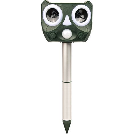 Répulsif pour animaux à énergie solaire, alarme, répulsif pour oiseaux, répulsif pour chats, répulsif à rongeurs à ultrasons pour l'extérieur, capteur infrarouge multifonctionnel 4 en 1, haut-parleur (1/4)