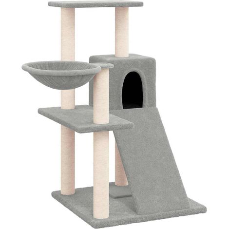 vidaXL Rascador para gatos con postes de sisal gris claro 82 cm (1/2)