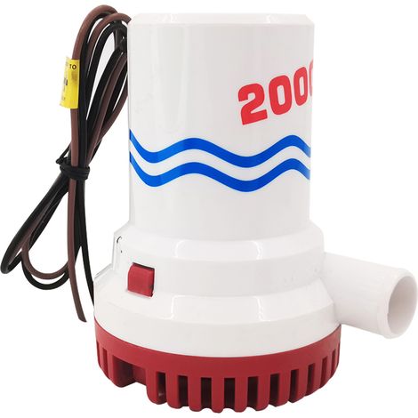Pompe de relevage marine et de yacht, grande pompe submersible pour eaux usées, pompe submersible électrique, pompe pour yacht - 1500 GPH (12 V) - 6 (1/4)