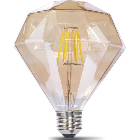 LAMPARA DECORATIVA FILAMENTO LED PRISMA AMBAR E27 4W 2200K 360º 230V