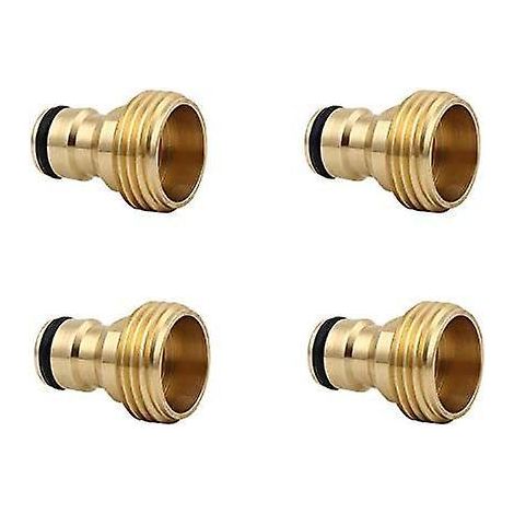 jeu De 4 Adaptateurs Mles 3/4" En Laiton Pour Tuyaux Connexion Rapide (1/5)